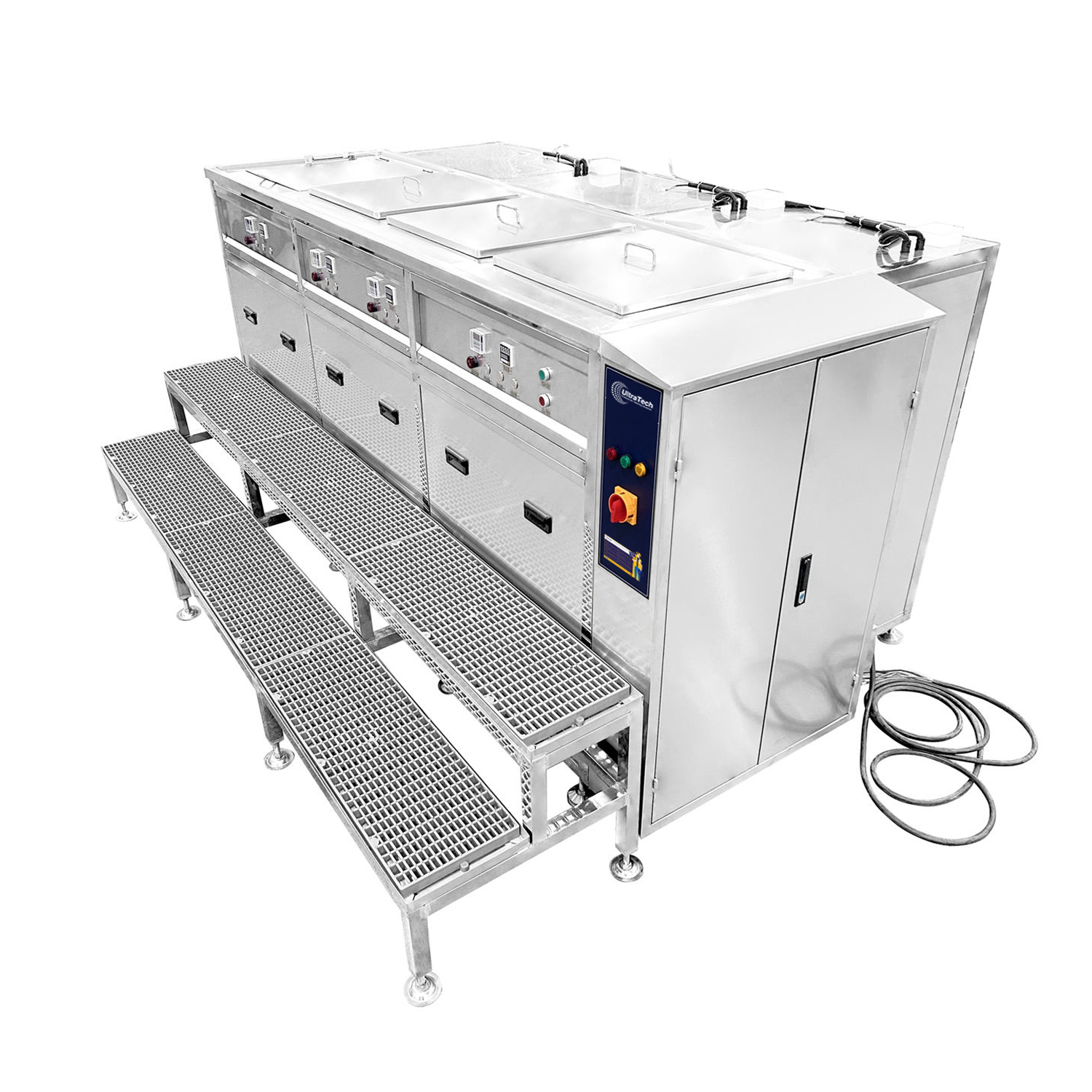 Máy làm sạch siêu âm UltraTech bốn bể công nghiệp UTS-TH61L